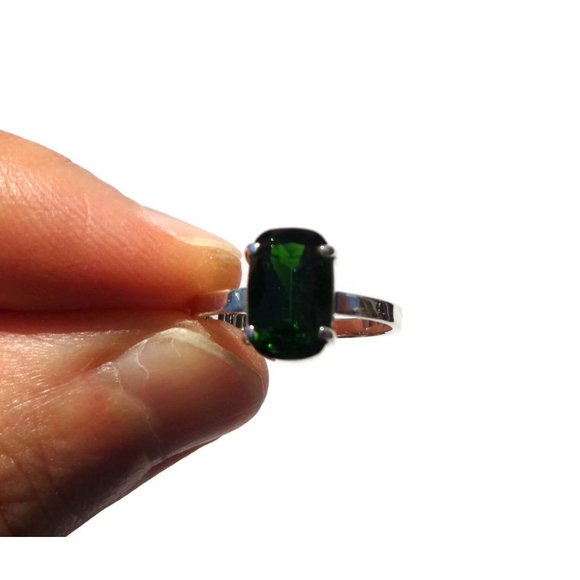 Chrome Diopside 925 Sterling Silver Ring Natural Green Chrome Diopside Ring Sz 7 - Picture 4 of 10